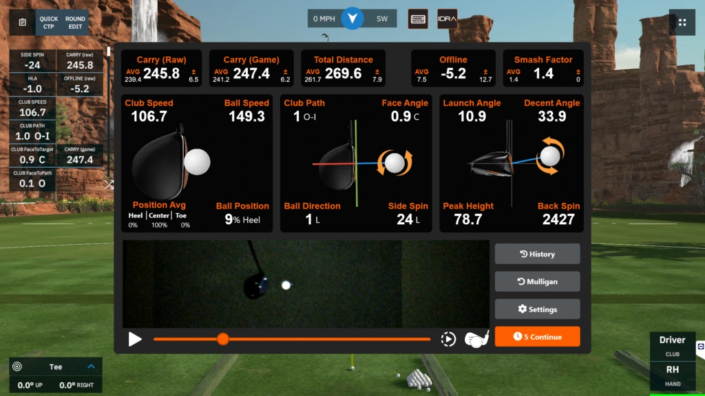 Golfsimulator med digital golfmiljö för strukturerad träning